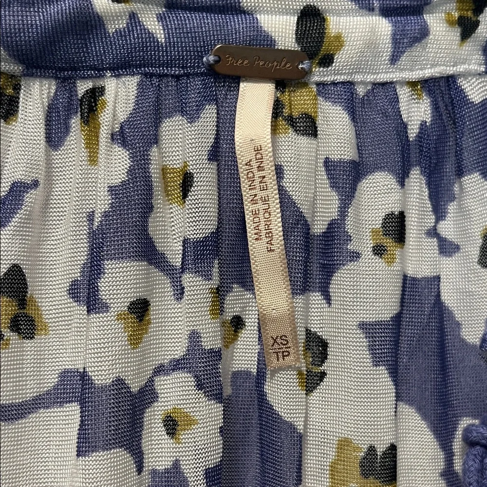 Free People Lavender Floral Long-Sleeve Tunic